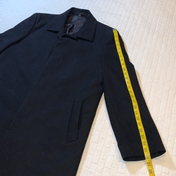 Hart Schaffner Marx Male Pilot Wool Blend Trenchcoat Overcoat, Black, Size 42L - Picture 10 of 16